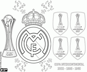 Real Madrid campeón mundial 2018 para colorear pintar e imprimir