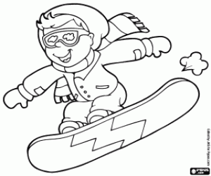 Snowboarder Para Colorear Pintar E Imprimir