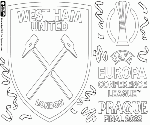 West Ham campeón Conference 2023 para colorear pintar e imprimir